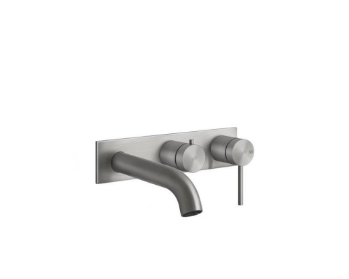 Gessi Bath316 Встраиваемый смеситель на 2 выхода, с изливом и переключателем, внешняя часть, цвет: шлифованная сталь. 54136#239