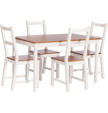 Обеденная группа TetChair Дельфийская Соната стол + 4 стула, антик, белый