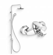 Душевой комплект Смеситель Kludi Pure Solid 346810575 + Стойка Logo dual shower system 6809305-00