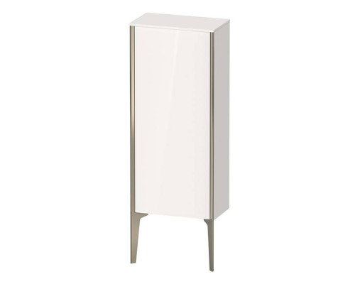 Duravit XViu Шкаф подвесной 40x24x89см, с 1 дверью, 2 стеклянными полками (петли слева), цвет: белый глянцевый/champagne matt. XV9714B1,  XV1305LB122