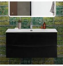 Тумба с раковиной BelBagno Marino-cer-n 100 подвесная, nero lucido