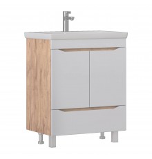 Тумба под раковину Vigo Grani 70 белая, дуб золотой, для раковины Cersanit Como 70