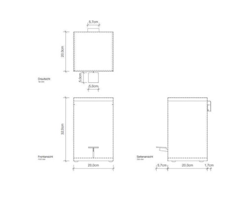 Decor Walther TE 70 SC Ведро 20x20x32см, с педалью и крышкой, softclose, напольное, цвет: золото. 0614520