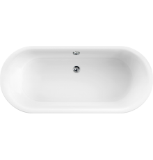 Акриловая ванна Cezares Metauro METAURO-Central-180-80-40-W-MATT 180x80 см, отдельностоящая, овальная, с ножками, с черным экраном, белая матовая, экран матовый черный