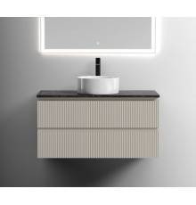 Тумба с раковиной Sancos Snob T 100 см, beige soft, столешница черный мрамор, раковина CN6032
