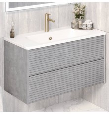 Тумба с раковиной Aqua de Marco Parma 100 подвесная, дымчатая серая