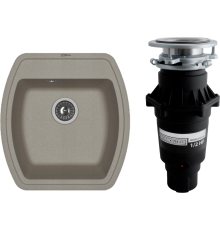 Комплект Мойка Florentina Нире 480 серый шелк + Измельчитель Bone Crusher BC 810-SL Slim Line
