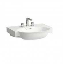 Laufen New Classic Раковина накладная 60х48х7.5см, с 3 отв., с переливом, цвет: белый. 8.1385.3.000.108.1