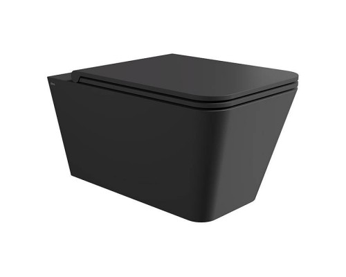 Alice Hide Square Унитаз 55х35см., подвесной, безободковый, без сиденья и крышки, цвет: чёрный матовый. 31210108,  FIX10