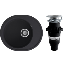 Комплект Мойка GranFest Urban 857L черная + Измельчитель Bone Crusher BC 810-SL Slim Line