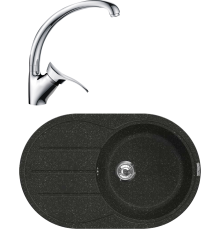 Комплект Мойка кухонная Lava E2.BAS basalt + Смеситель SG01 CR chrome