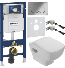 Комплект Унитаз подвесной Jacob Delafon Struktura EDF102-00 + Крышка E4272 + Инсталляция Geberit Duofix UP 320 111.300.00.5 + Кнопка Sigma 01 115.770.21.5 хром + Крепления 111.815.00.1 к стене + Шумоизоляция 156.050.00.1