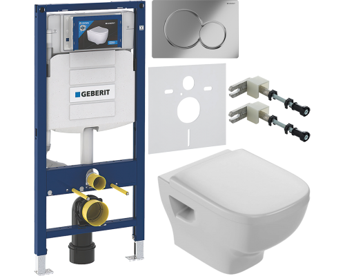 Комплект Унитаз подвесной Jacob Delafon Struktura EDF102-00 + Крышка E4272 + Инсталляция Geberit Duofix UP 320 111.300.00.5 + Кнопка Sigma 01 115.770.21.5 хром + Крепления 111.815.00.1 к стене + Шумоизоляция 156.050.00.1