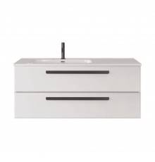 Тумба под раковину Cezares Eco Cer-N 120 L, bianco lucido, ручки матовые черные