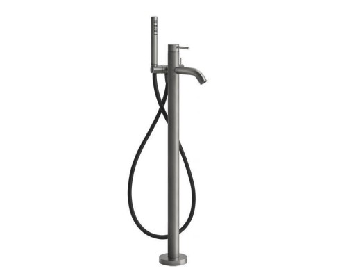 Gessi Bath316 Напольный смеситель для ванны с душевой лейкой. внешняя часть, цвет: шлифованная сталь. 54028#239 Gessi Bath316 Напольный смеситель для ванны с душевой лейкой. внешняя часть, цвет: шлифованная сталь. 54028#239