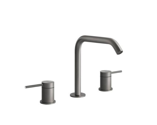 Gessi Flessa Смеситель для раковины на 3 отверстия, без донного клапана. цвет: шлифованная сталь. 54012#239 Gessi Flessa Смеситель для раковины на 3 отверстия, без донного клапана. цвет: шлифованная сталь. 54012#239