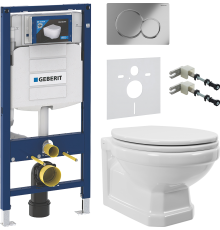 Комплект Унитаз подвесной STWORKI Драммен HDC609WH с микролифтом + Крепления Geberit Duofix 111.815.00.1 к стене + Шумоизоляция 156.050.00.1 + Инсталляция UP 320 111.300.00.5 + Кнопка Sigma 01 115.770.21.5 хром