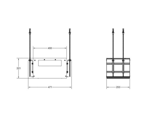Gessi Binario Профиль линейный 250 мм, для 1 модуля, установка Shift-Fix, цвет: Black XL. 61002#299