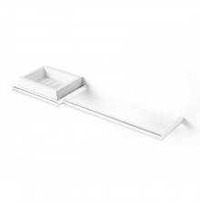 3SC Guy Полотенцедержатель и мыльница 40см., слева, подвесная, композит Solid Surface, цвет: белый матовый/белый матовый. GU10SXBO