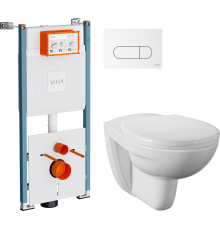 Комплект Унитаз подвесной Norm Fit 6855B099-1777 + Крышка 803-003-701 + Инсталляция VitrA V-Fix Core 732-5800-01PV