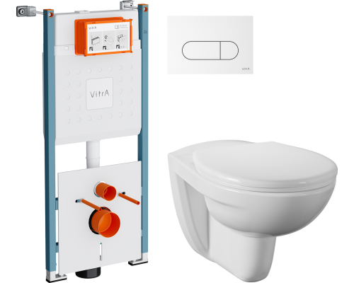 Комплект Унитаз подвесной Norm Fit 6855B099-1777 + Крышка 803-003-701 + Инсталляция VitrA V-Fix Core 732-5800-01PV