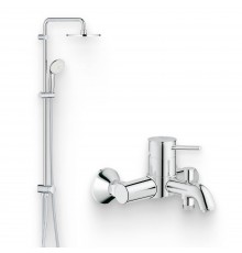 Душевой комплект Смеситель Grohe BauClassic 32865000 + Стойка New Tempesta Rustic 26452001