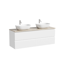 Тумба с раковиной Sancos Snob R 140, bianco, столешница бежевая TT140A2X, раковина CN6009