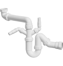 Сифон для раковины McAlpine MRSK7-5571 компрессионный, с двумя отводами