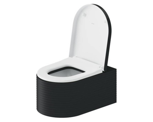 Duravit Millio Унитаз подвесной, 37х57см.,  декор Grooves, крепление в компл., цвет: темно-серый матовый. 250509FE