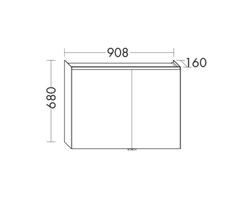 BURGBAD Iveo  Зеркальный шкаф с подсветкой , 90.8х68х16см, свет. 1 выкл. стекл полки, 2 зеркальн двери с обеих сторон, зеркальная поверхность. SPHY090R
