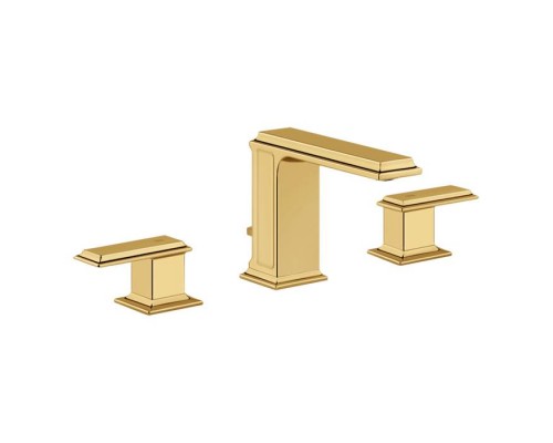 Gessi Eleganza Смеситель для раковины на 3 отверстия с донным клапаном, цвет: золото. 46012#080