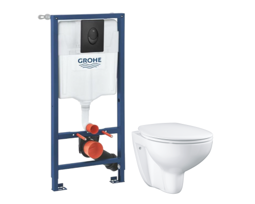 Комплект Унитаз подвесной Grohe Bau Ceramic 39351000 безободковый, альпин-белый + Инсталляция Rapid SL 1000044 3 в 1 с панелью смыва Комплект Унитаз подвесной Grohe Bau Ceramic 39351000 безободковый, альпин-белый + Инсталляция Rapid SL 1000044 3 в 1 с панелью смыва