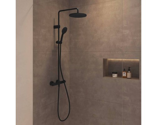 Duravit Shower Systems Душевая система в комплекте с термостатическим смесителем, цвет: чёрный матовый. TH4282008046