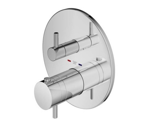Plumberia Selection PSBOX Смеситель для душа, встраиваемый, термостатический, на 2 выхода, цвет: хром. PSB1802CR Plumberia Selection PSBOX Смеситель для душа, встраиваемый, термостатический, на 2 выхода, цвет: хром. PSB1802CR