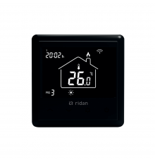 Программируемый электронный комнатный термостат Ридан WT-RB 230V, черный корпус и дисплей, встр. 088U0628R