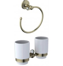 Набор Стакан Art Max Antic Crystal AM-E-2688SJ-Br двойной + Полотенцедержатель