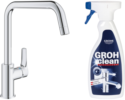 Смеситель для кухни Grohe Eurosmart 30567000 + средство для металлических поверхностей Grohe Grohclean 48166000 500 мл Смеситель для кухни Grohe Eurosmart 30567000 + средство для металлических поверхностей Grohe Grohclean 48166000 500 мл