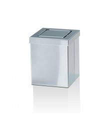 Decor Walther DW 1130 Корзина для бумаги 12x12x15см, с крышкой, напольная, цвет: сталь матовая. 0611176