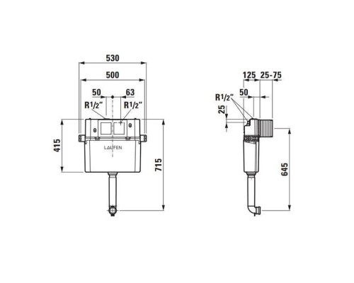 Laufen Installation System LIS бачок скрытый 53x20x72см для подвесного унитаза и напольного унитаза, двойной смыв 6/3 л. 8.9466.4.000.000.1 Laufen Installation System LIS бачок скрытый 53x20x72см для подвесного унитаза и напольного унитаза, двойной смыв 6/3 л. 8.9466.4.000.000.1