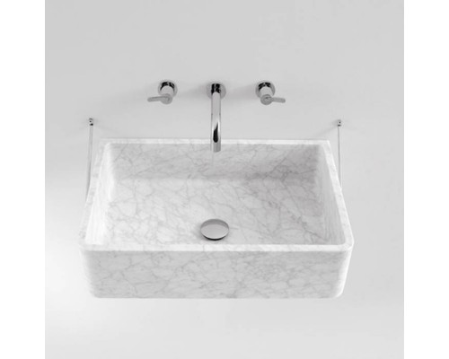 Agape Carrara Раковина 60x40x16 см, без отв., мрамор Carrara, цвет: белый. ACER0730PMC *0