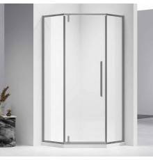 Душевой уголок Vincea Slim-N VSP-4SN100CLGM 100х100, профиль вороненая сталь, стекло прозрачное