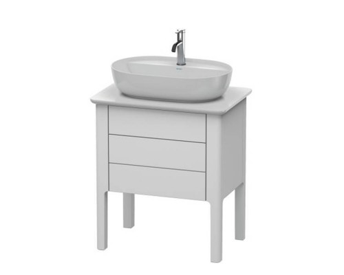 Duravit Luv База напольная 68.8x45х74.3см, с 1 выдв. ящиками, каменой столешницей и раковиной, цвет: белый шелковисто-матовый. LU956503636,  0381420000,  LU946501717