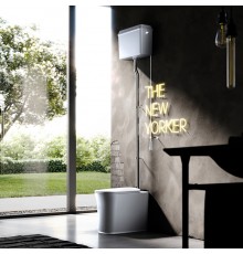 Kerasan The New Yorker Унитаз напольный 60х36.5см с высоким бачком, фурнитура: хром, цвет: белый глянцевый. 569101,  568001,  759290,  7593K1,  561801F