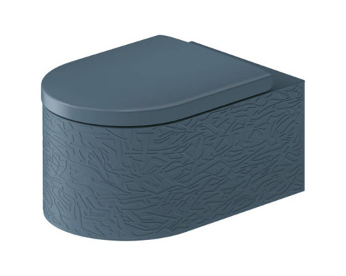 Duravit Millio Унитаз подвесной, 37х57см.,  декор Pattern, крепление в компл., цвет: синий матовый. 250609FB