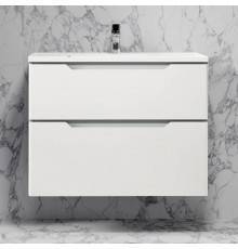 Тумба с раковиной Raval Wector 80, подвесная, белая + Смеситель для раковины MEGA Snow MG-SH02 хром