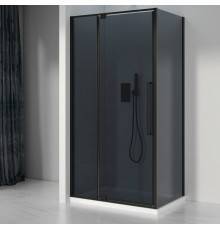 Душевой уголок Black White Stellar Wind S812 BG 100х100, профиль черный, стекло тонированное