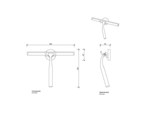Decor Walther Qquick Щетка для чистки стекла 165х250х30 мм., с настенным держателем и запасной резинкой, цвет хром. 0835600