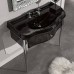 Kerasan Retro Комплект мебели, ножки: хром, ручки: кристалл/кольцо-хром, 100см, подвесной, Цвет: черный глянец. 7363K3, 105001*3