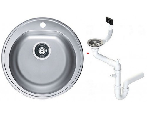 Alv 1116756 Form 30 Мойка I, 1 чаша, 0,7 мм, SAT, 3½ Ø510х185 мм,+сифон 1130550, шк 450 1116756