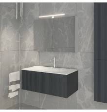 TW Shape комплект подвесной мебели 102х52см, с раковиной, с 1 выдвиж. ящиком с механизмом push-to-open, цвет: серый матовый RAL7016. SHAP100-G+547001*1